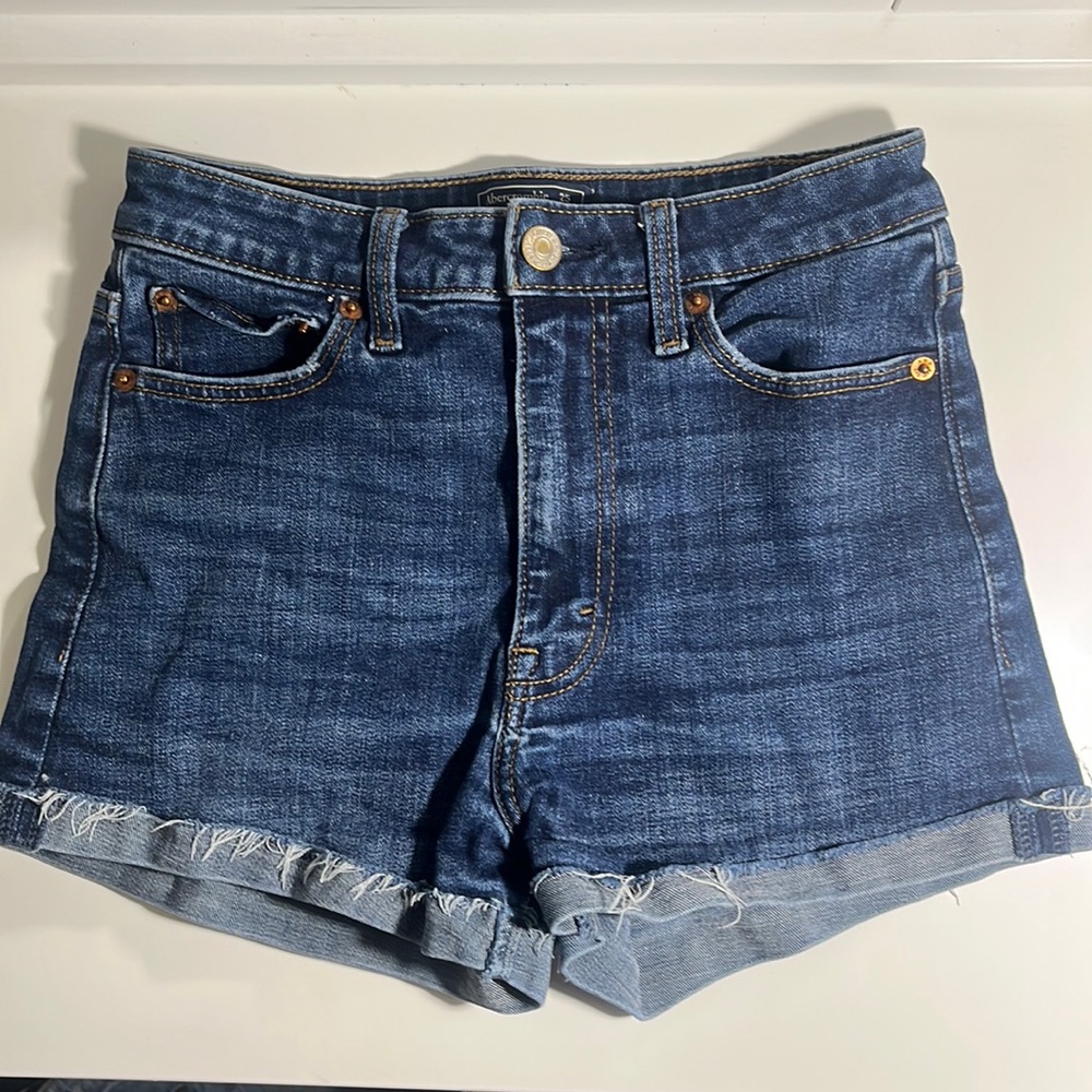 Dark jean shorts from Abercrombie and Fitch